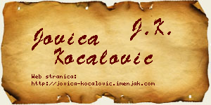 Jovica Kočalović vizit kartica